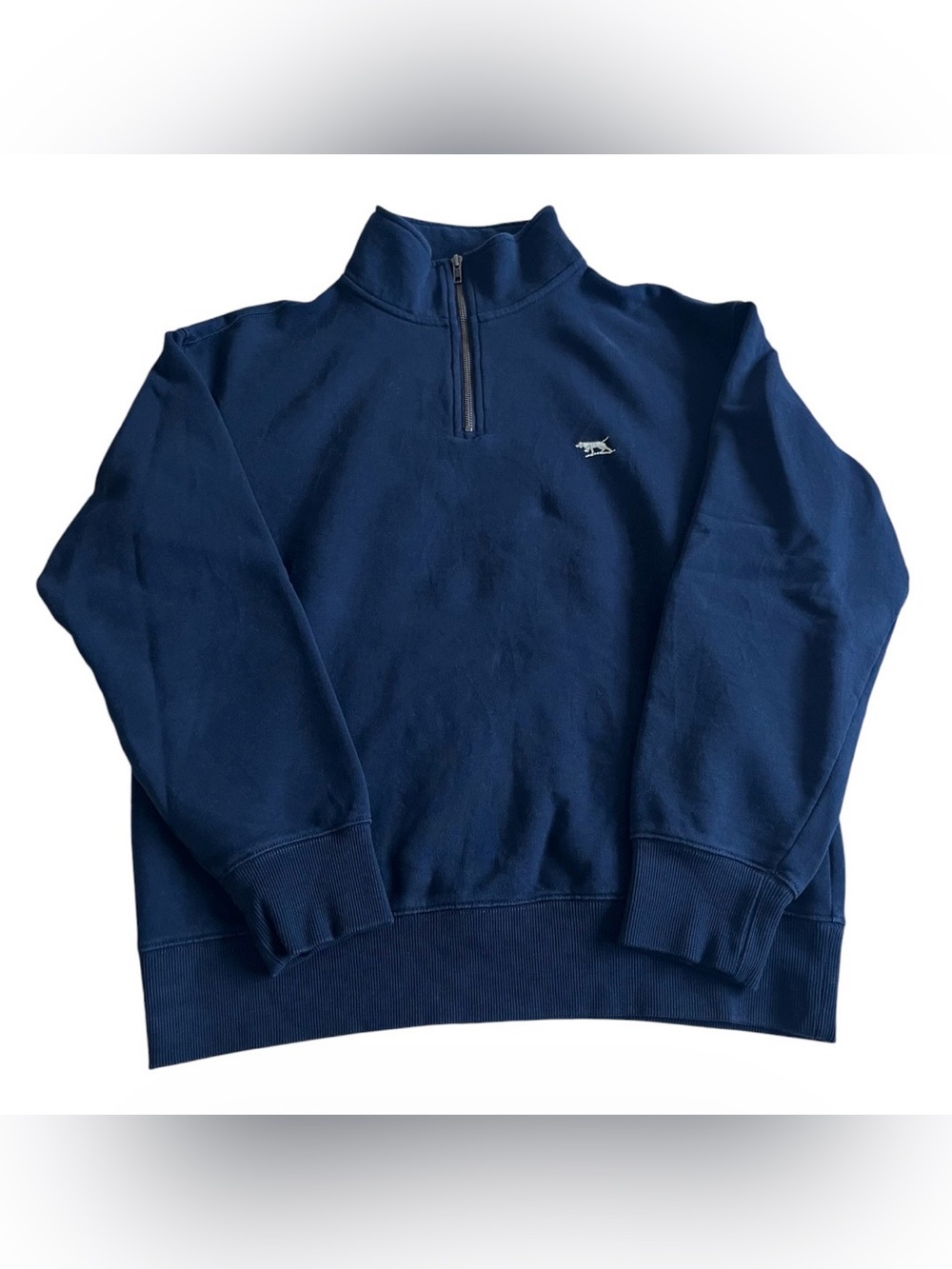 RODD & GUNN Men’s Cotton Quarter Zip Pullover Sweater Medium Navy Prep Dad